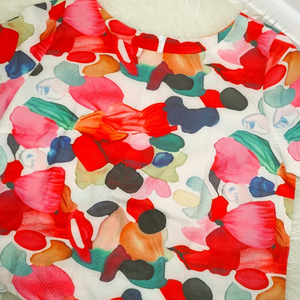 Abstract Floral  Boxy Top